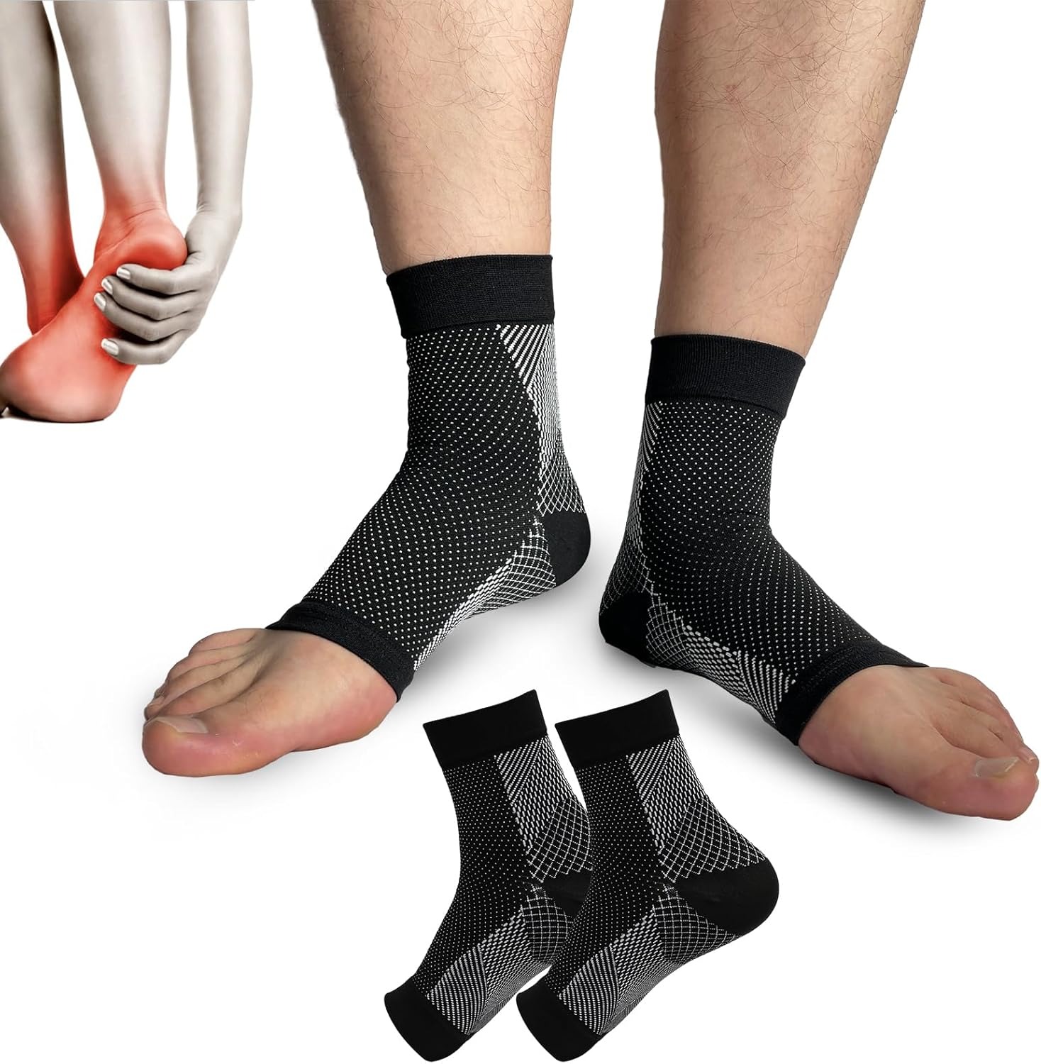 Ankle Brace Sock - 1 par de calcetines para neuropatía,