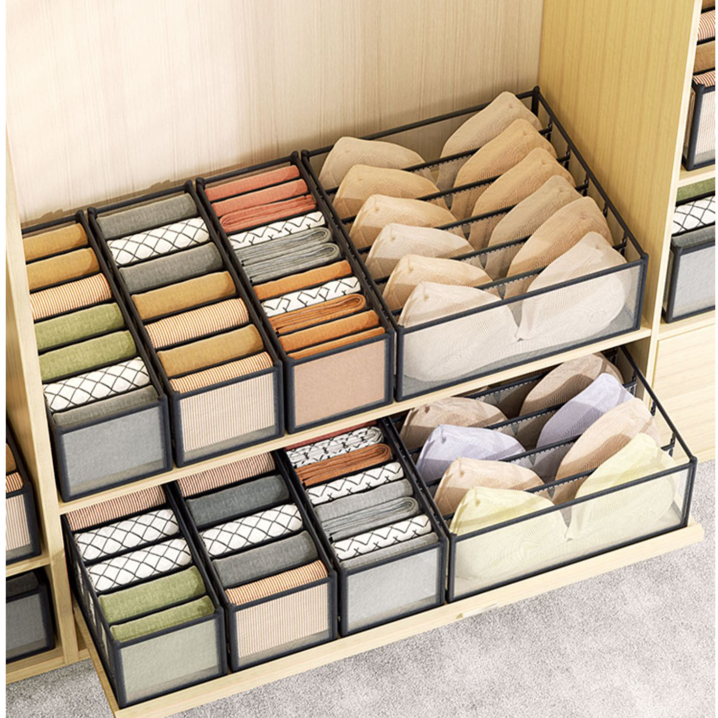 Caja organizadora de ropa inte - Sock Organizer Tray reseña y precio